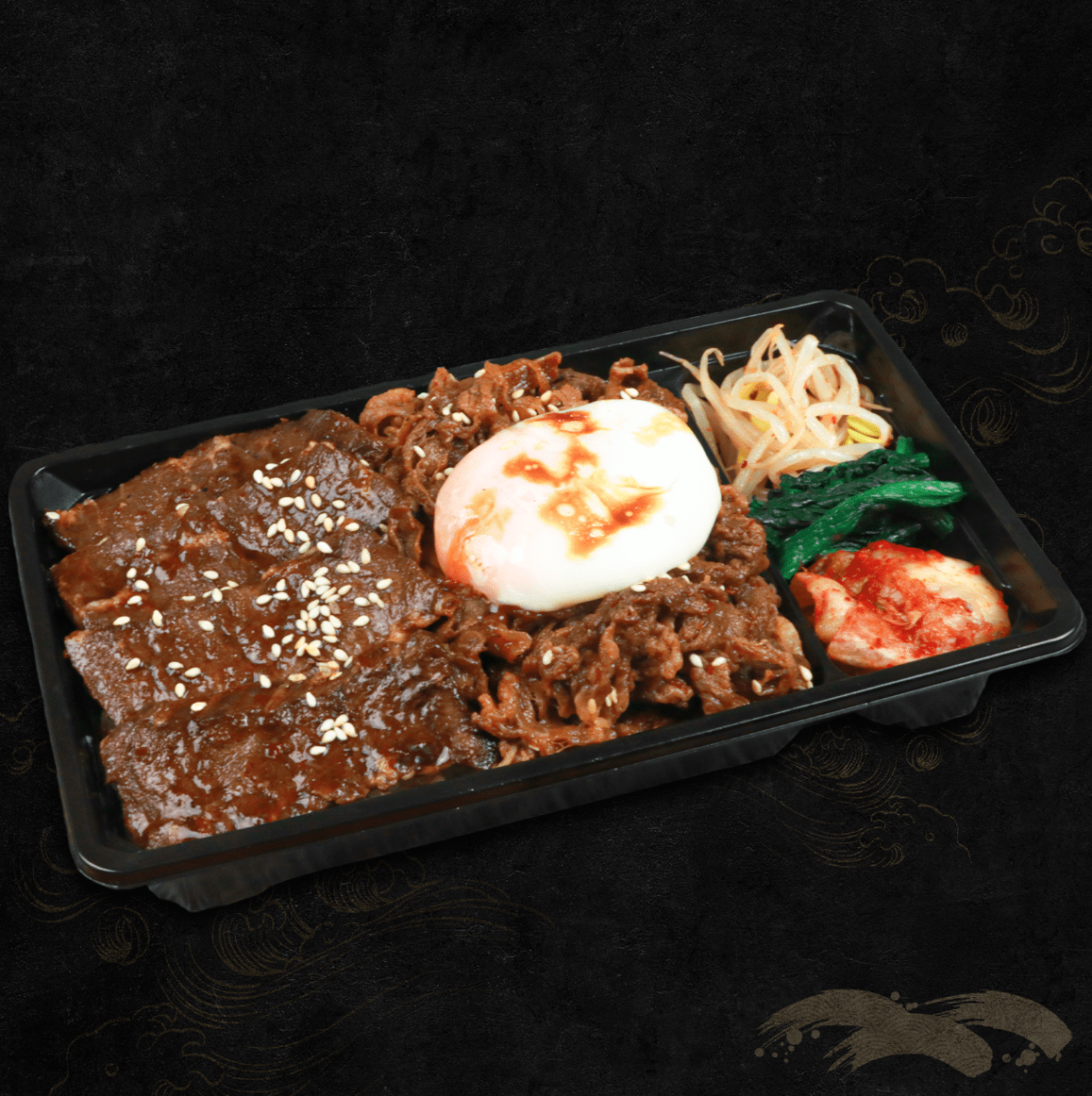 DW22- Beef spicy karubi & outside skirt rice bowl with egg